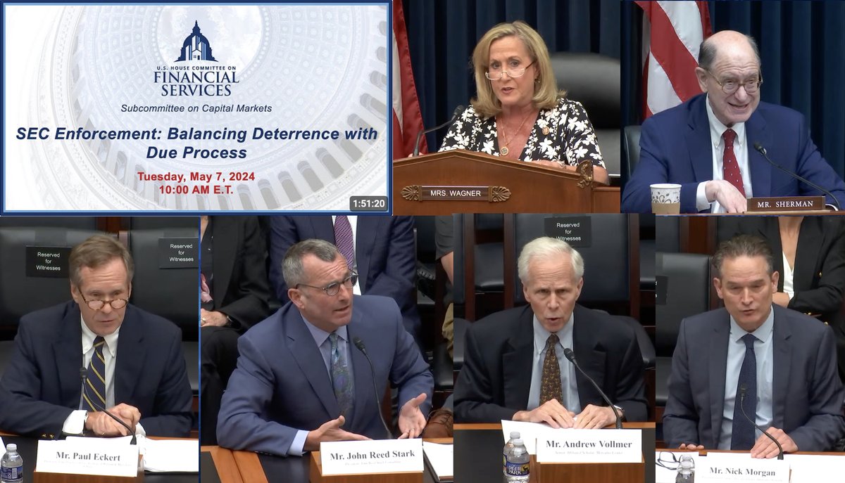 Did You Miss The Hearing Yesterday On “SEC Enforcement: Balancing Deterrence with Due Process” Before the U.S. House Committee on Financial Services, Subcommittee on Capital Markets? No Worries, You Can Watch a Video of the Hearing at: youtube.com/live/TKaLfF5BC… Thanks to Chairman…