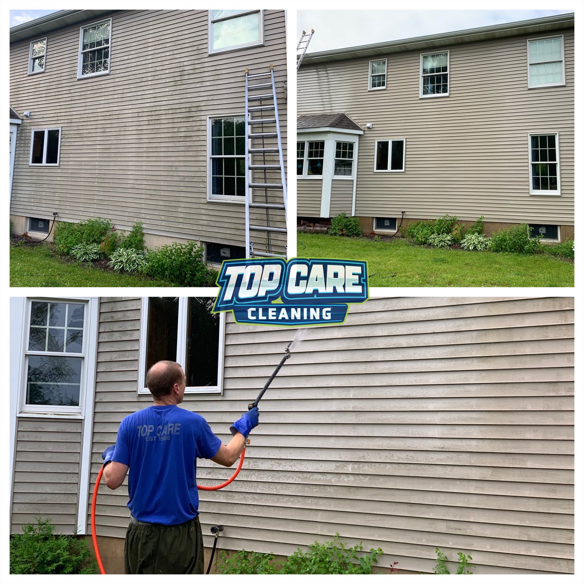 Algae encroaching on your property? We can wash that away for you. Find out more: 
topcarecleaning.com/house-washing-…