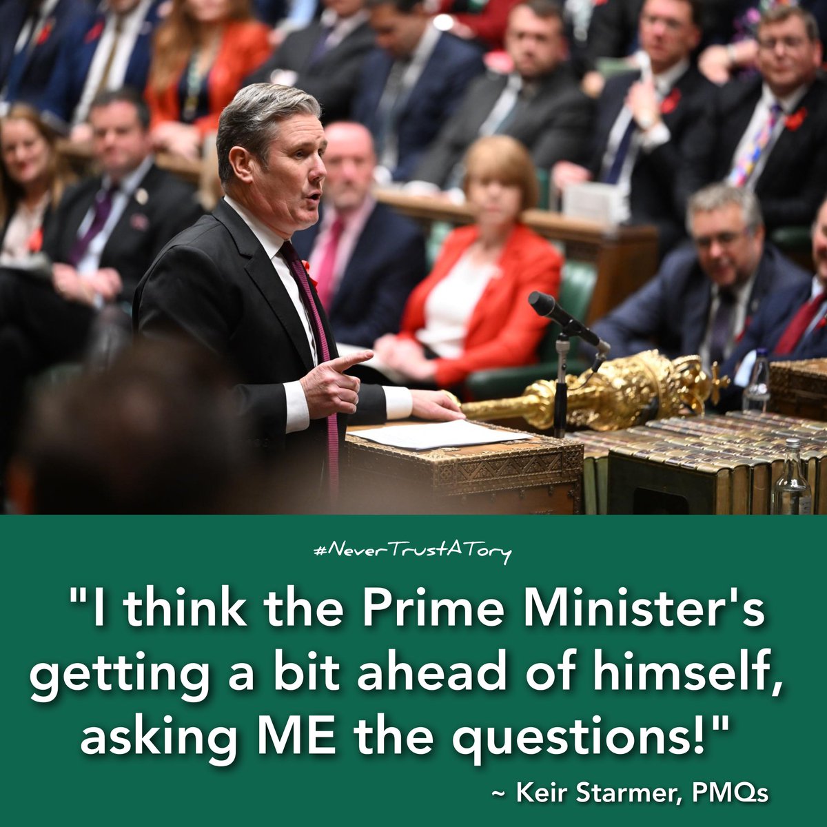 🚨 THIS was absolute GOLD from @Keir_Starmer at #PMQs. 

@RishiSunak has been well and truly rattled today and could only resort to his usual tetchy and snipey responses. 

#NeverTrustATory #ToriesAreToast 
#ToryCriminalsUnfitToGovern 
#ToryBrokenBritain 
#GeneralElectionN0W