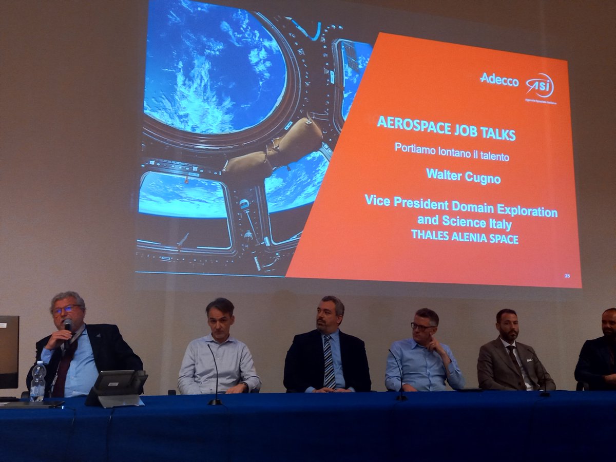 Aerospace Job Talks: oggi siamo a Torino, in @ALTECSpace, con 150 studenti e 8 aziende del settore aerospace, per l’ultima tappa del percorso educativo patrocinato da ASI alla ricerca di talenti spaziali. Con Vincenzo Giorgio, Walter Cugno, Germana Galoforo e Liliana Ravagnolo