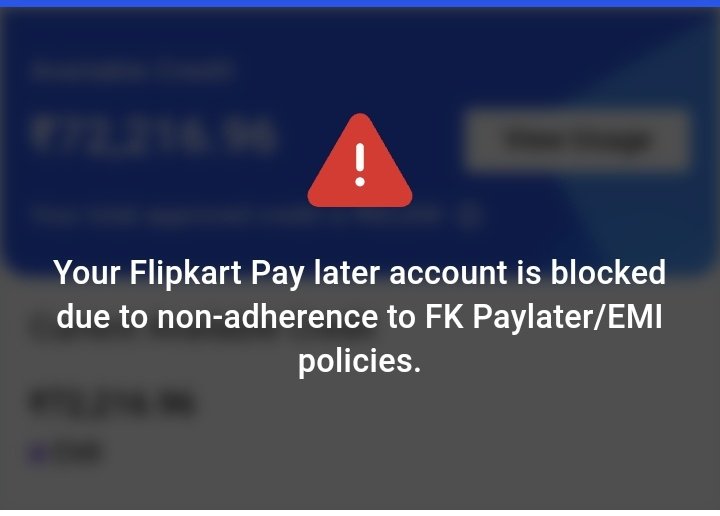 yesterday you unblocked my pay later service and today the same thing happened. whats wrong with it? again blocked my flipkart pay later service.. @IDFCFIRSTBank
@flipkartsupport
