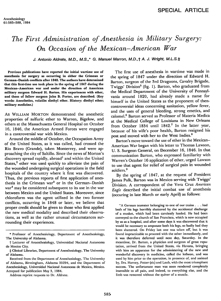 1846 May 8: First major battle of US-Mexican War at Palo-Alto. The first wartime use of ether came the following spring tinyurl.com/ycel2rh4 #OTD #histmed