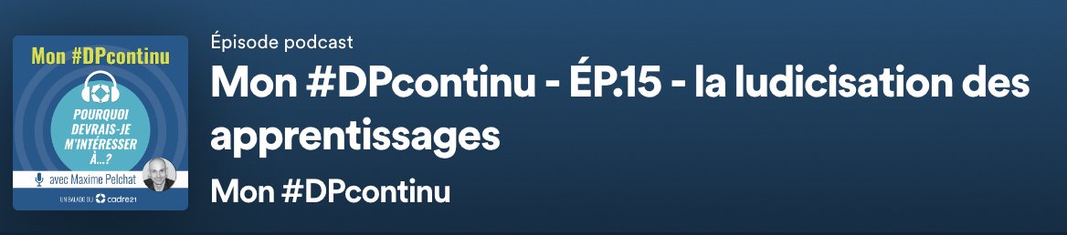 Carrefour | Innovation et pédagogie universitaire (@carrefour_uqam) on Twitter photo Pourquoi devrais-je m’intéresser... à la ludicisation des apprentissages
open.spotify.com/episode/09xku1…
Dans ce 15e épisode de Mon #DP continu, <a href="/mxpelchat/">Maxime Pelchat</a> <a href="/LeCADRE21/">CADRE21</a> discute avec Samuel Bernard, conseiller pédagogique du potentiel pédagogique de la ludicisation intégrée en enseignement. Pourquoi devrais-je m’intéresser... à la ludicisation des apprentissages
open.spotify.com/episode/09xku1…
Dans ce 15e épisode de Mon #DP continu, <a href="/mxpelchat/">Maxime Pelchat</a> <a href="/LeCADRE21/">CADRE21</a> discute avec Samuel Bernard, conseiller pédagogique du potentiel pédagogique de la ludicisation intégrée en enseignement.