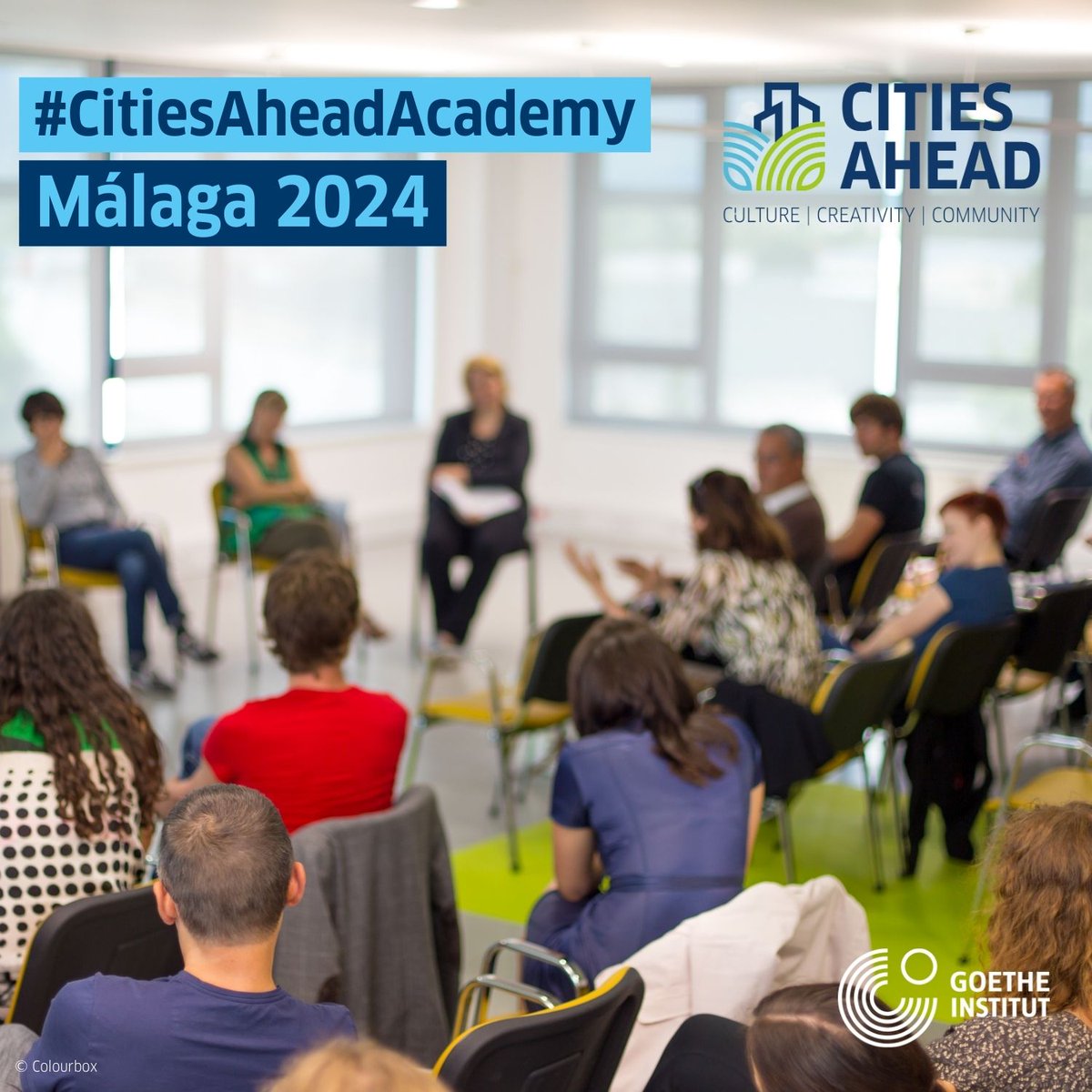 El 14 y 15 de mayo vuelve #CitiesAhead, el programa para ciudades culturales y creativas, ¡este año en #Málaga! Hablamos de #sostenibilidad en el #DesarrolloUrbanoCultural, de estrategias culturales, y de la utilización de datos culturales. Más en: goethe.de/ins/es/es/kul/…