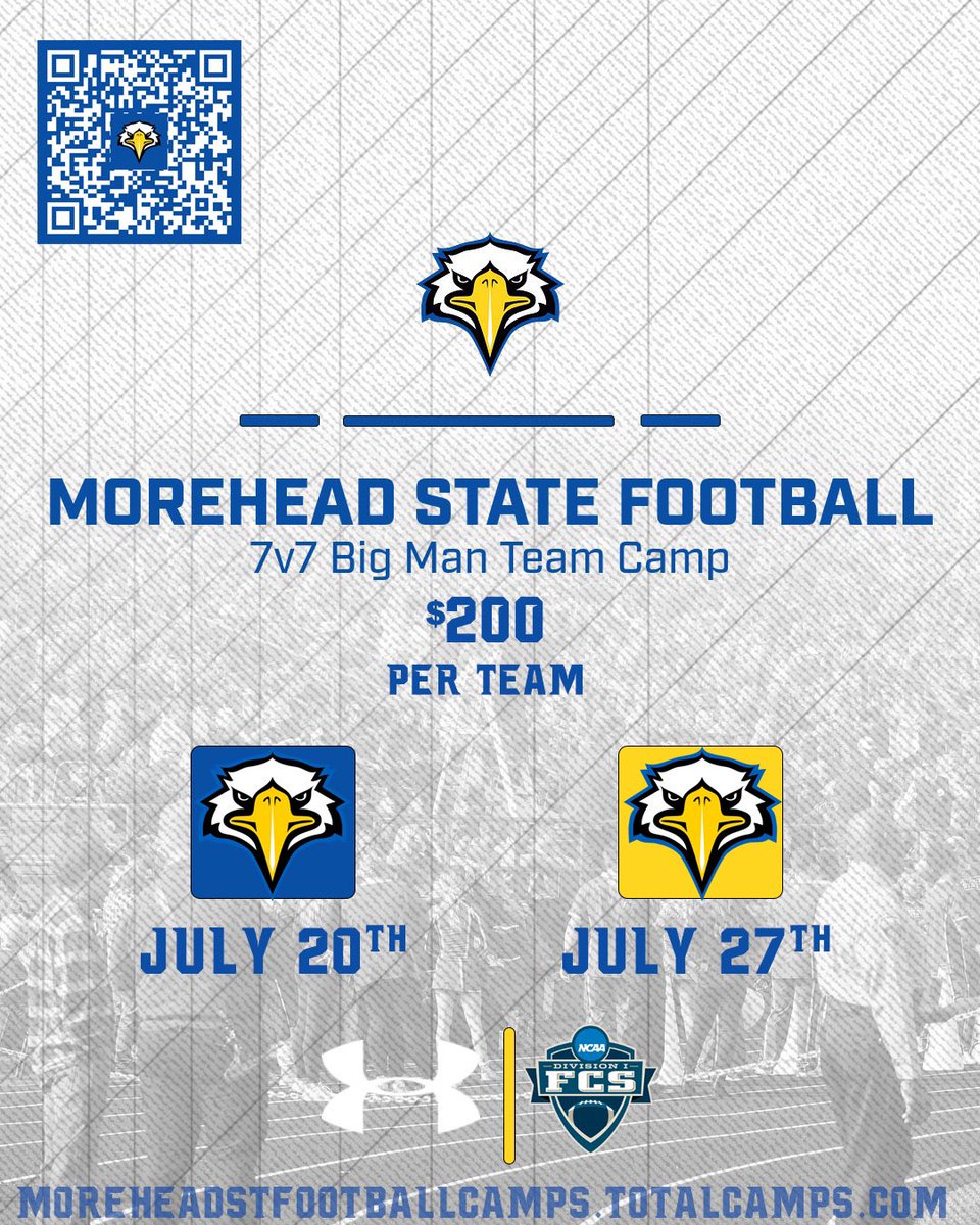 🚨SIGN UP TODAY! We have spots left in our 7 on 7 camp! 🚨

#SkoEagles #SOARHigher 🦅

moreheadstfootballcamps.totalcamps.com/About%20Us