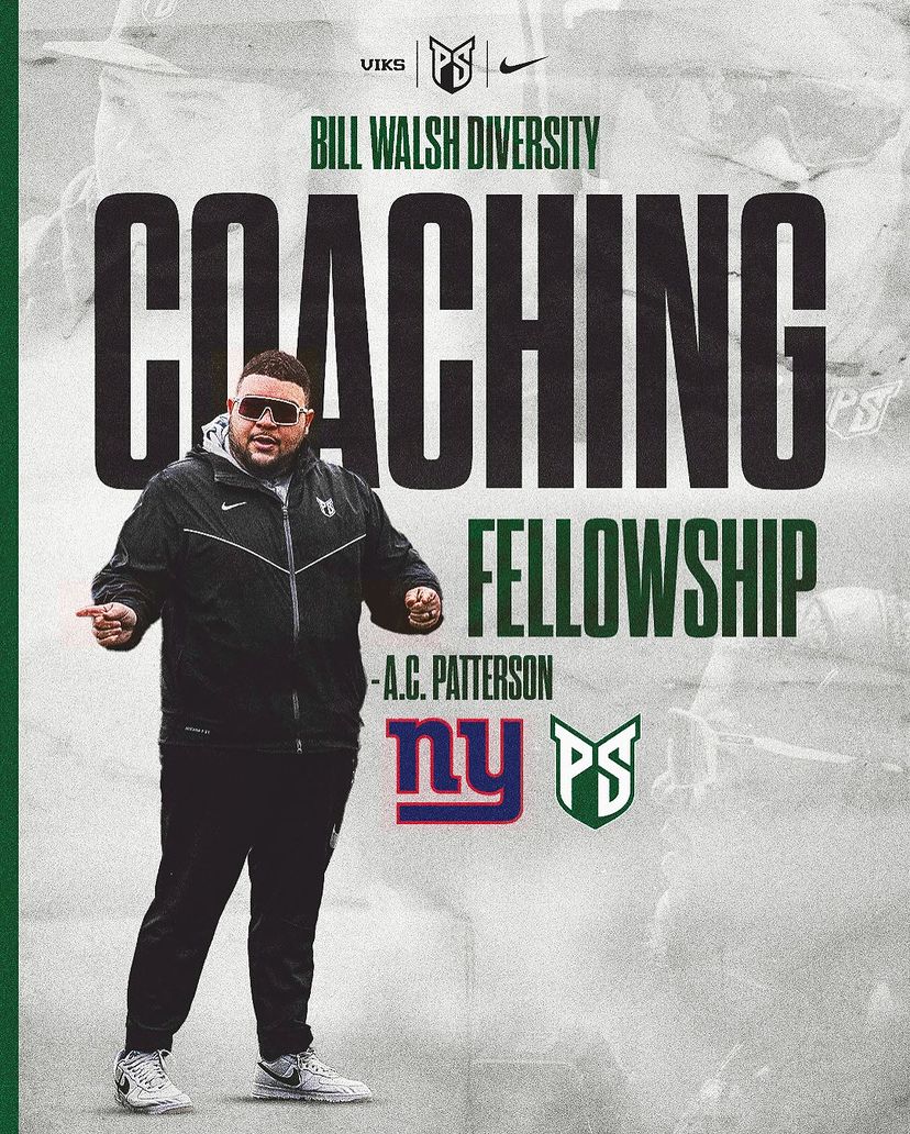 Congratulations to #NCMFC member @coachapatterson for being selected for the @Giants Bill Walsh Diversity Coaching Fellowship! #JoinTheCoalition #PreparePromoteProduce