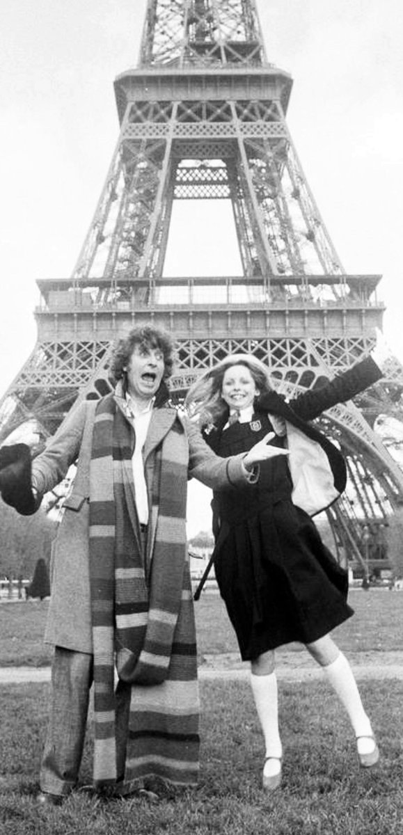 Tom Baker and Lalla Ward during 'City of Death'. #TomBaker #DoctorWho #FourthDoctor