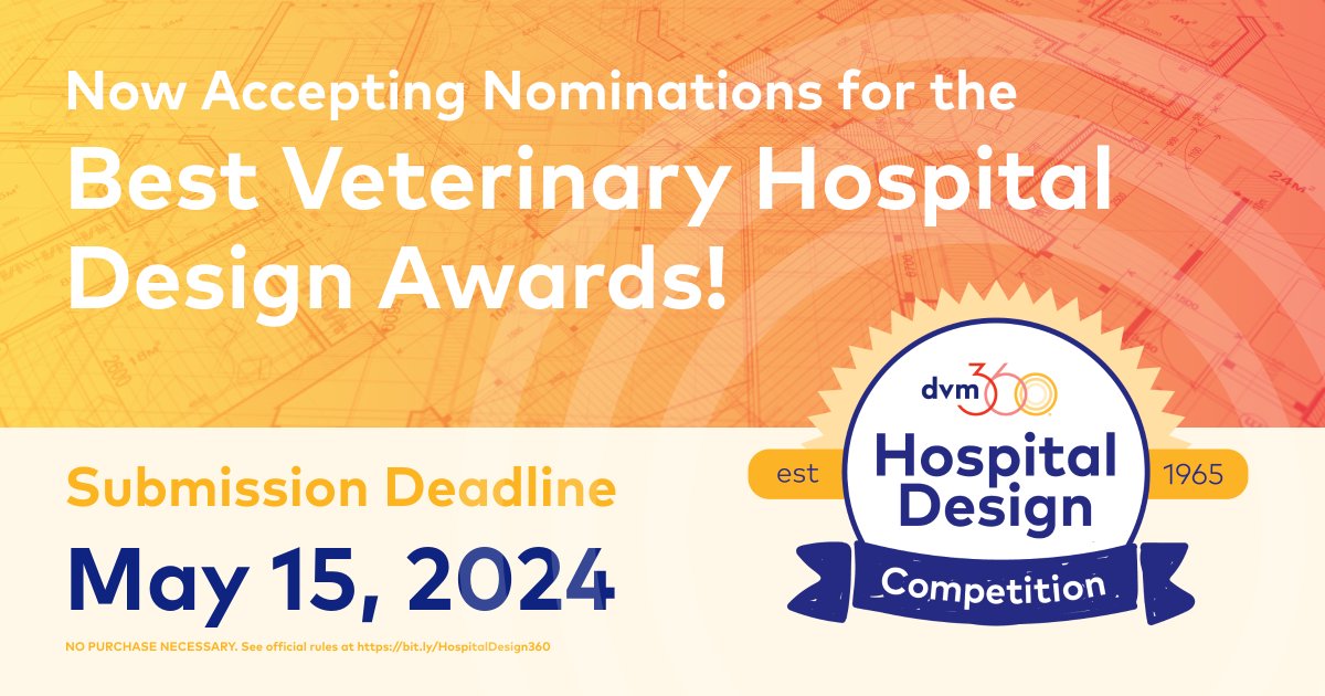 The dvm360 Hospital Design Competition is now open. Submit your nomination and share why it's a purr-fect fit: goals, lessons learned, and how it improves staff and client wellness! Explore further details on our website: ow.ly/NzWI50RyujY.