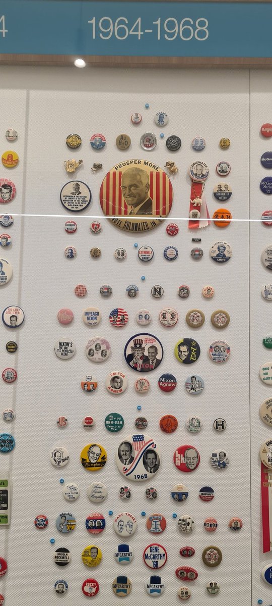 Amazing selection of US political pin badges as displayed in @TheCityClub