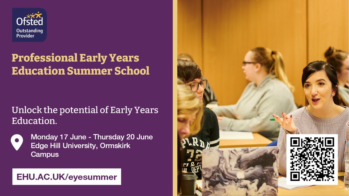 EHU_FOE's tweet photo. Join us at our @edgehill EYE Summer School for 4 days of expert-led workshops, igniting creativity &amp; enhancing your teaching toolkit. Whether you're an experienced educator or just starting your journey, don't miss this professional growth opportunity https://t.co/UzGNZ9Vj4H https://t.co/NaOjJmZbAC
