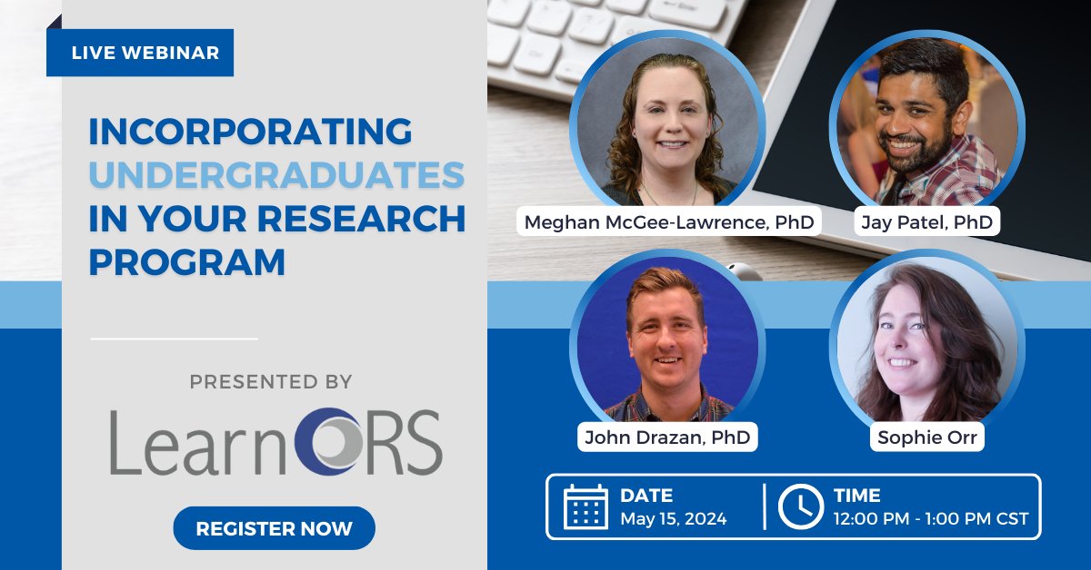 🌐 Join the next LearnORS #WebinarWednesday on May 15 at 12:00 PM CST. Hear a discussion on the challenges and solutions for maximizing the benefits of #undergraduate research experiences for both students and mentors. Learn more and register today at: bit.ly/4b5XIYl