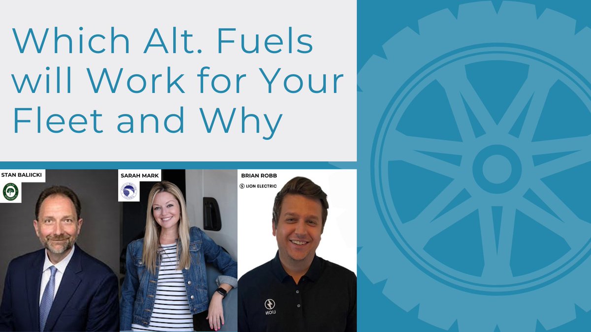 Introducing our speakers for 'Which Alt. Fuel(s) Will Work for Your Fleet & Why' during Green Drives Alsip TOMORROW: Stan Balicki, @CityofElmhurst; Sarah Mark, @CityofMoline; Brian Robb, @LionElectricCo; & Jason van den Brink, @Ozinga_Energy | See you tomorrow! #AlternativeFuels