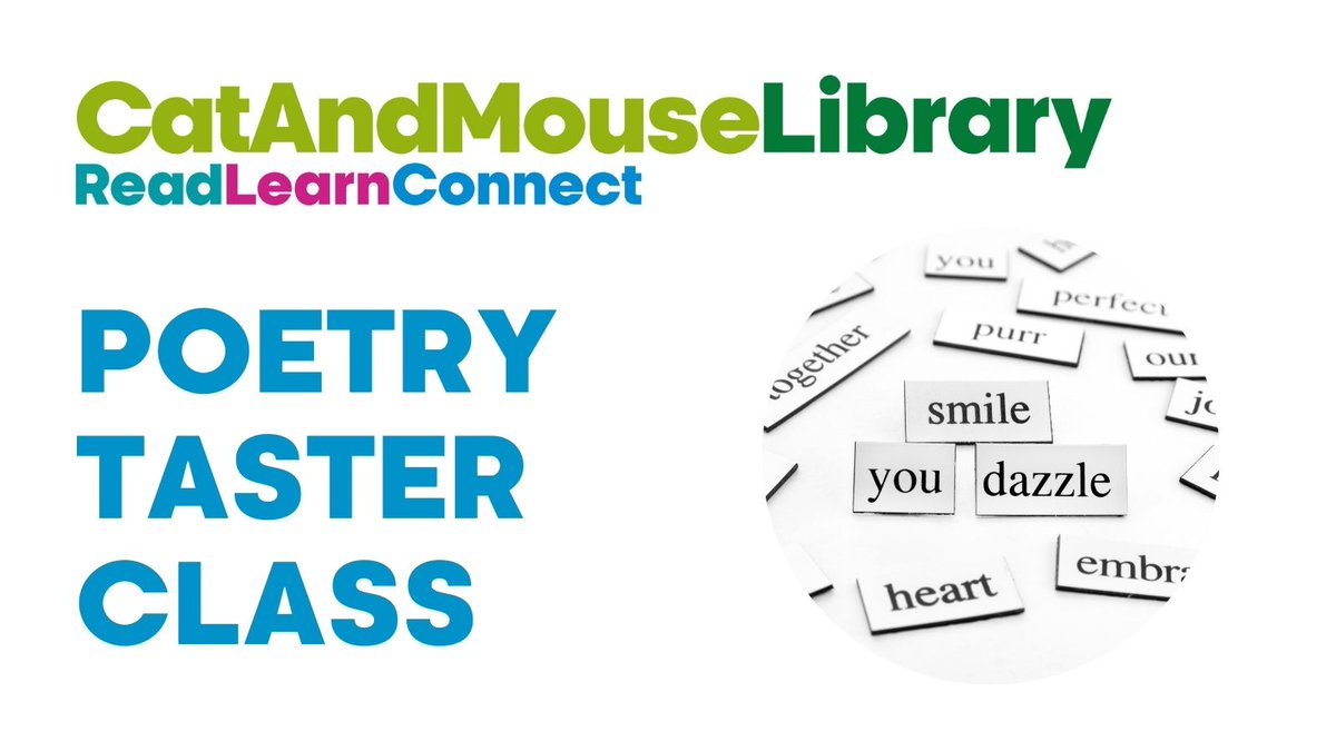 As part of #MentalHealthAwarenessWeek we're hosting a free poetry taster class for people aged 18-30 at #CatandMouseLibrary on Saturday 18 May, 2.30-4pm. Join Lia Linton and create poetry to express your life. Beginners welcome. Library info: orlo.uk/csfK4
