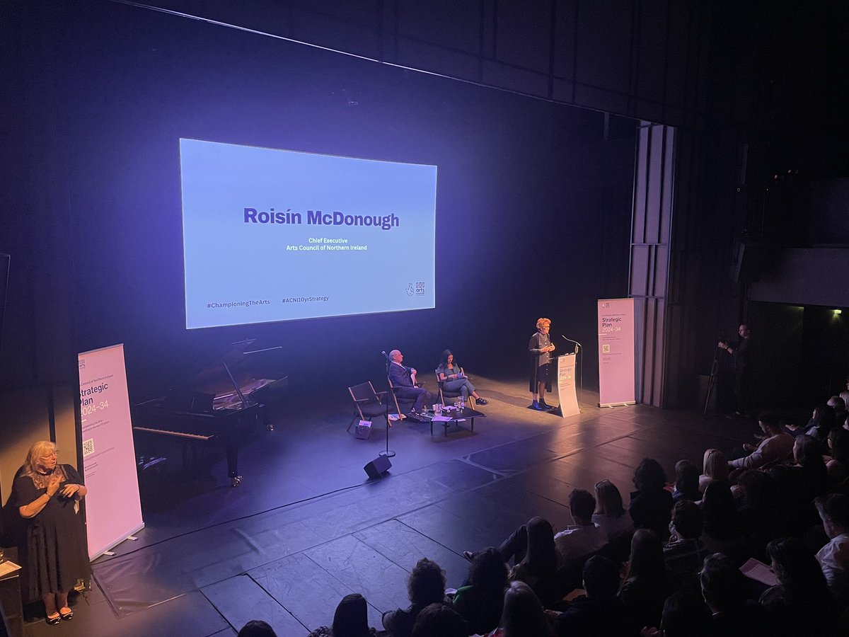 Chief Executive of @ArtsCouncilNI Roisín McDonough outlines the values,  vision and desired outcomes for the 10 year strategy.

#ChampioningTheArts