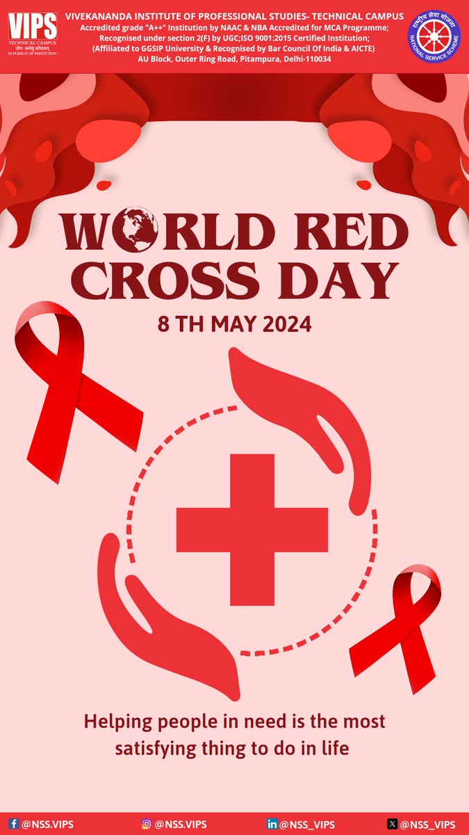 Spreading love, healing wounds, and saving lives—today and every day. 🌟

#NSS #nssIndia #delhivips #WorldRedCrossDay #HumanityInAction