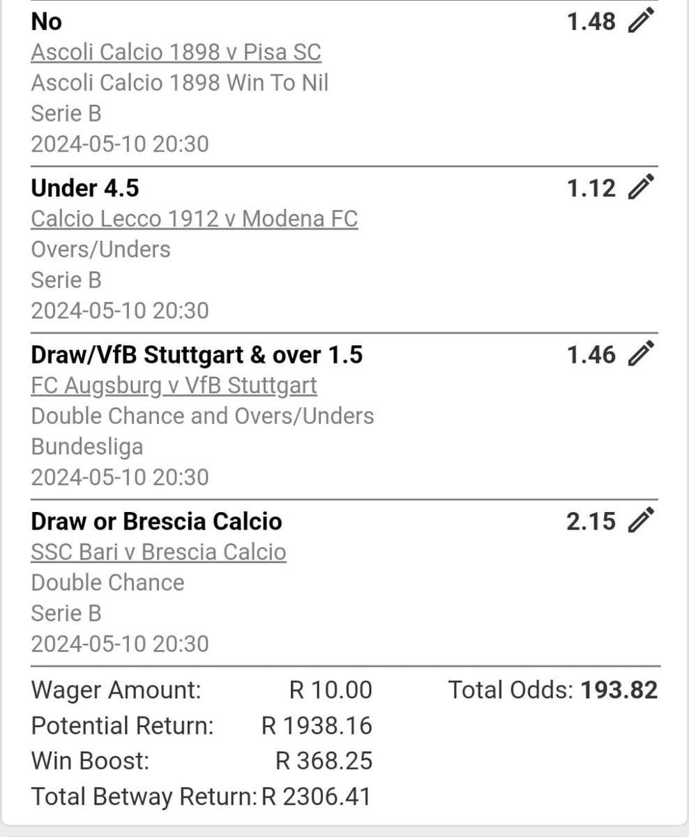 Midnight/tomorrow slip 150+odds have arrived
Booking Code X722FCC29💚🔥

NB: bet responsibly my people💚