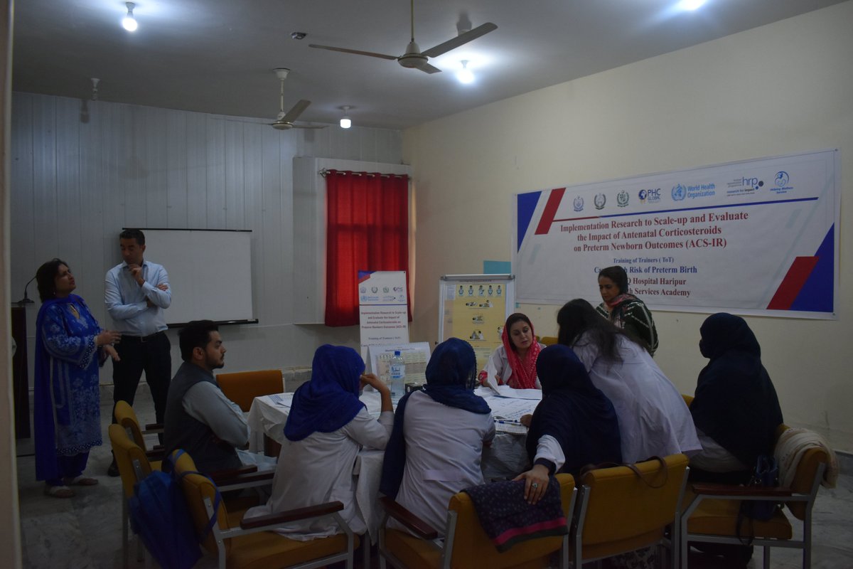 Health Services Academy, @PHCGlobal & @WHO conducted 'Care for High Risk of Preterm Birth' Training. 2-day workshop at DHQ Haripur trained Master Trainers for onsite sessions at ACS-IFs. Certificates distributed by Dr. Syed Naser Shah, DHO Haripur.