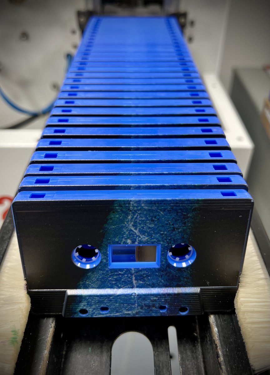 Empty House - Blue Stone @cruelnaturerecs Full coverage UV print on a blue shell very effective with printed inlay. See it coming off the production line. cruelnaturerecordings.bandcamp.com #welovecassette #cassettetapes #music #bands #duplication #audiotapes #musicians #audiocassettes