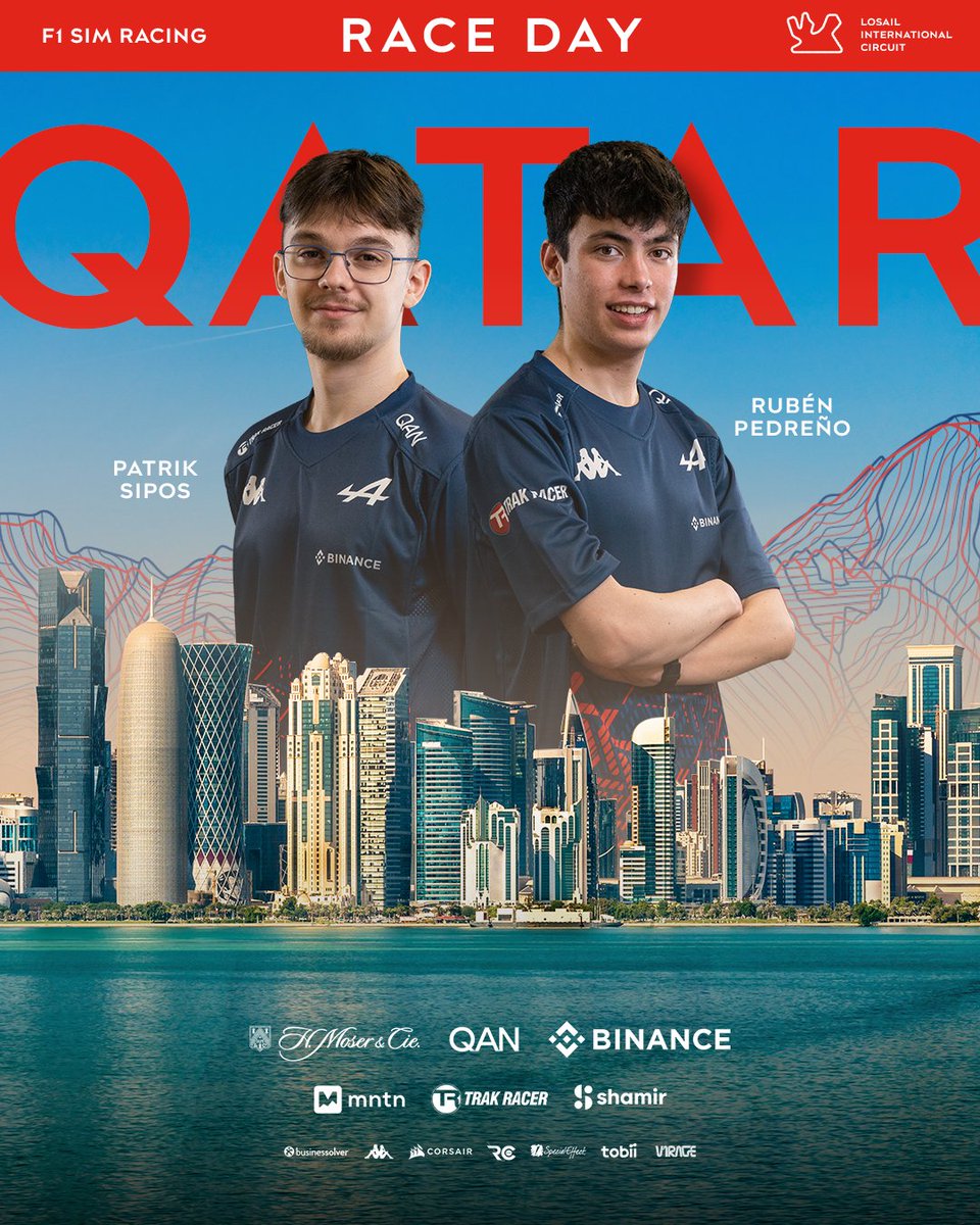 Manifesting a strong Quali as we hit the Qatar GP 🏙️

🔵 @patriksipos_
🔵 @RubenP_F1

Giving it everything we got, LIVE!
🔴 twitch.tv/Formula1 | #F1Esports