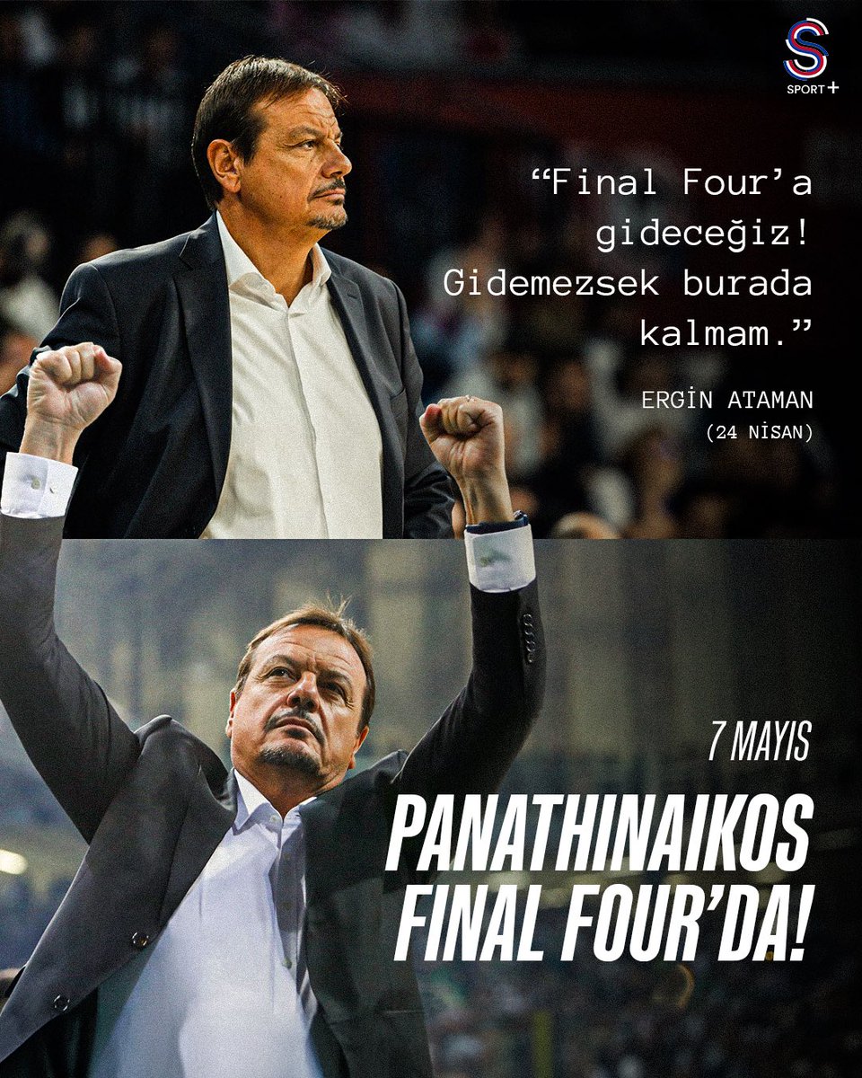 Ergin Ataman, Playoff serisine yenilgiyle başladığında ortaya büyük bir iddia koydu. Dün akşam Final Four biletini alarak bu sözünü tuttu. 🧊 EuroLeague Final Four’u 24-26 Mayıs tarihleri arasında S Sport Plus’ta!