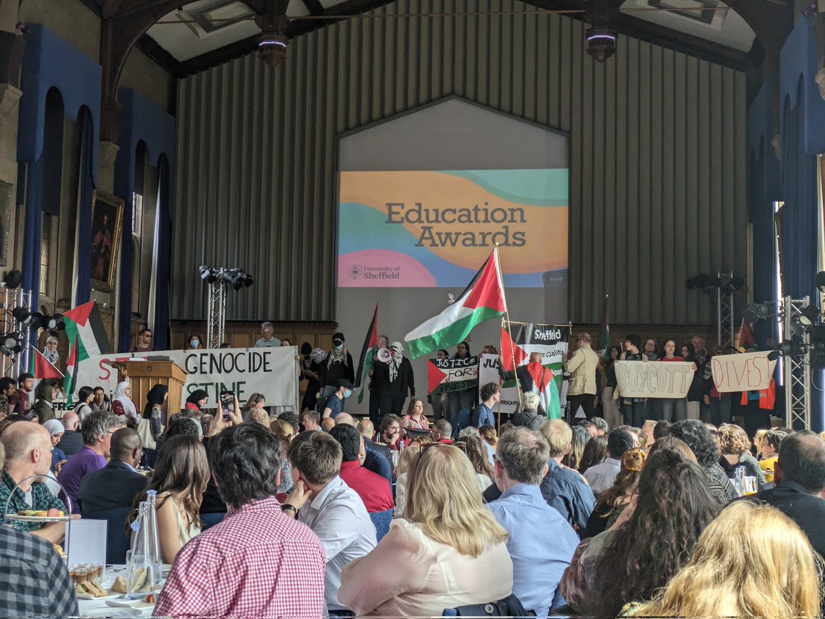 University of Sheffield students occupying the University's 'Education Awards' at Firth Hall #Sheffield