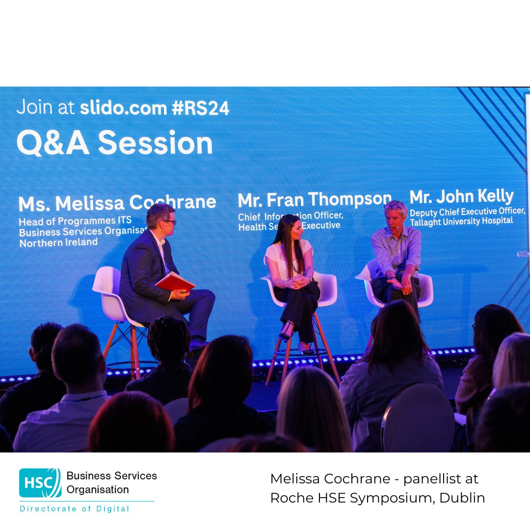 Melissa Cochrane (Head of Programme Delivery, @BSO_NI ITS), recently attended the @Roche HSE symposium in Dublin as one of the panellists. The symposium’s focus was on Digital Transformation within our Healthcare Systems. #BSO #RS24 #DigitalTransformation