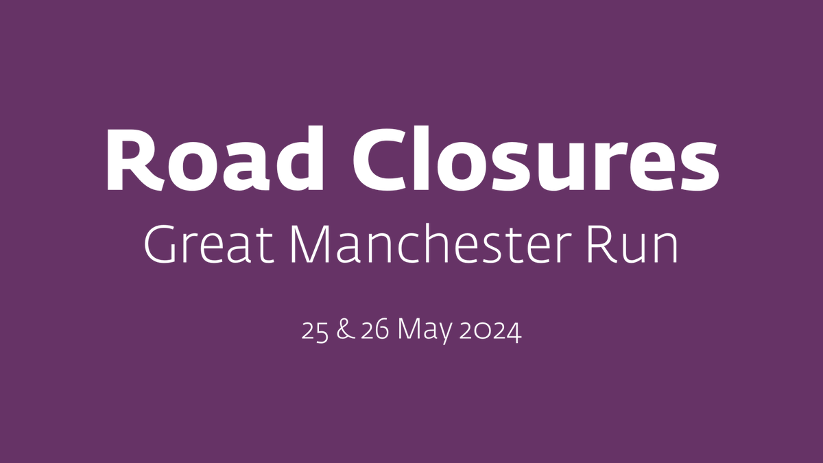 The AJ Bell Great Manchester Run takes place on Sunday 26 May! As thousands take to the streets of Manchester and raise millions for charity, road closures will be required in parts of the city. Learn more about the closures and timings at orlo.uk/1q1ER