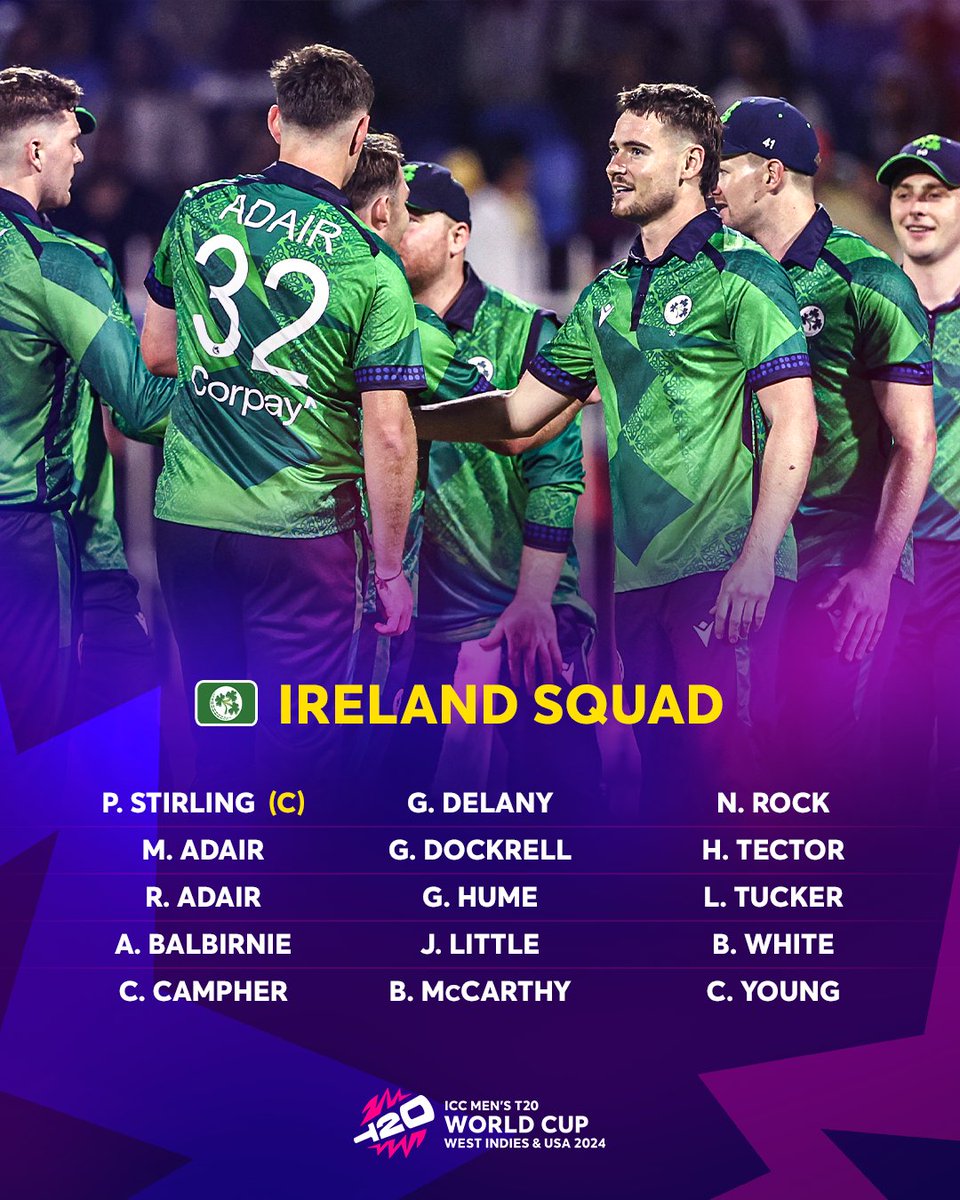 A mix of experience and young talents in Ireland’s 15-member squad for the ICC Men’s #T20WorldCup 2024. Read ➡️ bit.ly/4bvbUKC