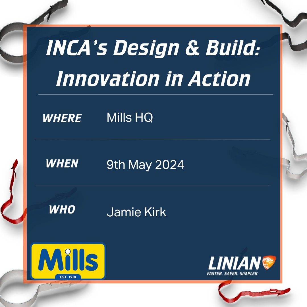 Jamie Kirk, LINIAN's Sales Manager, will be attending the INCA's Design & Build: Innovation in Action event, held at Mills HQ!