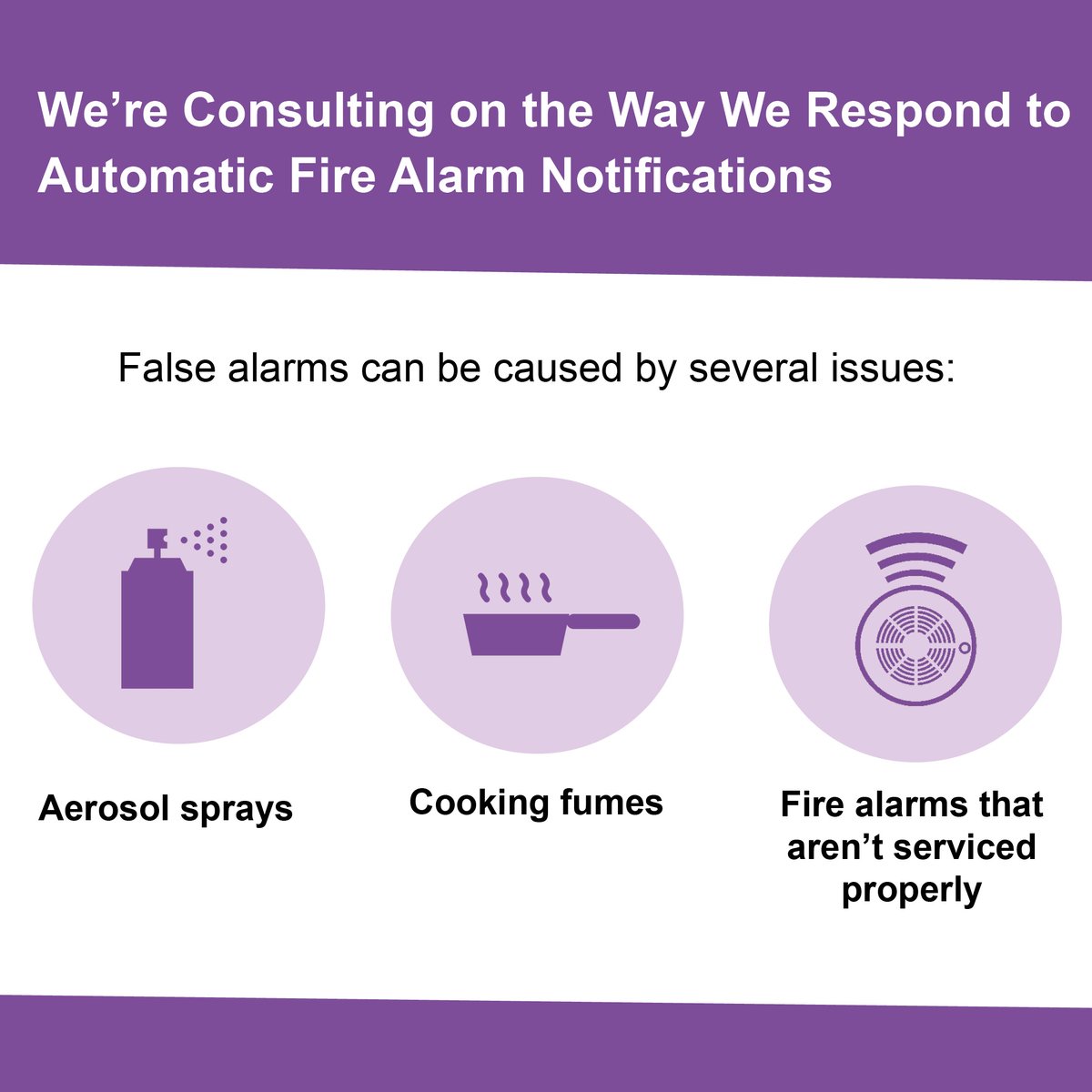 False alarms can be caused by several issues, for example, aerosol sprays, cooking fumes or a fire alarm system that hasn’t been serviced properly. We are consulting on proposals to change the way the Service responds to these types of calls. bit.ly/48weCNO
