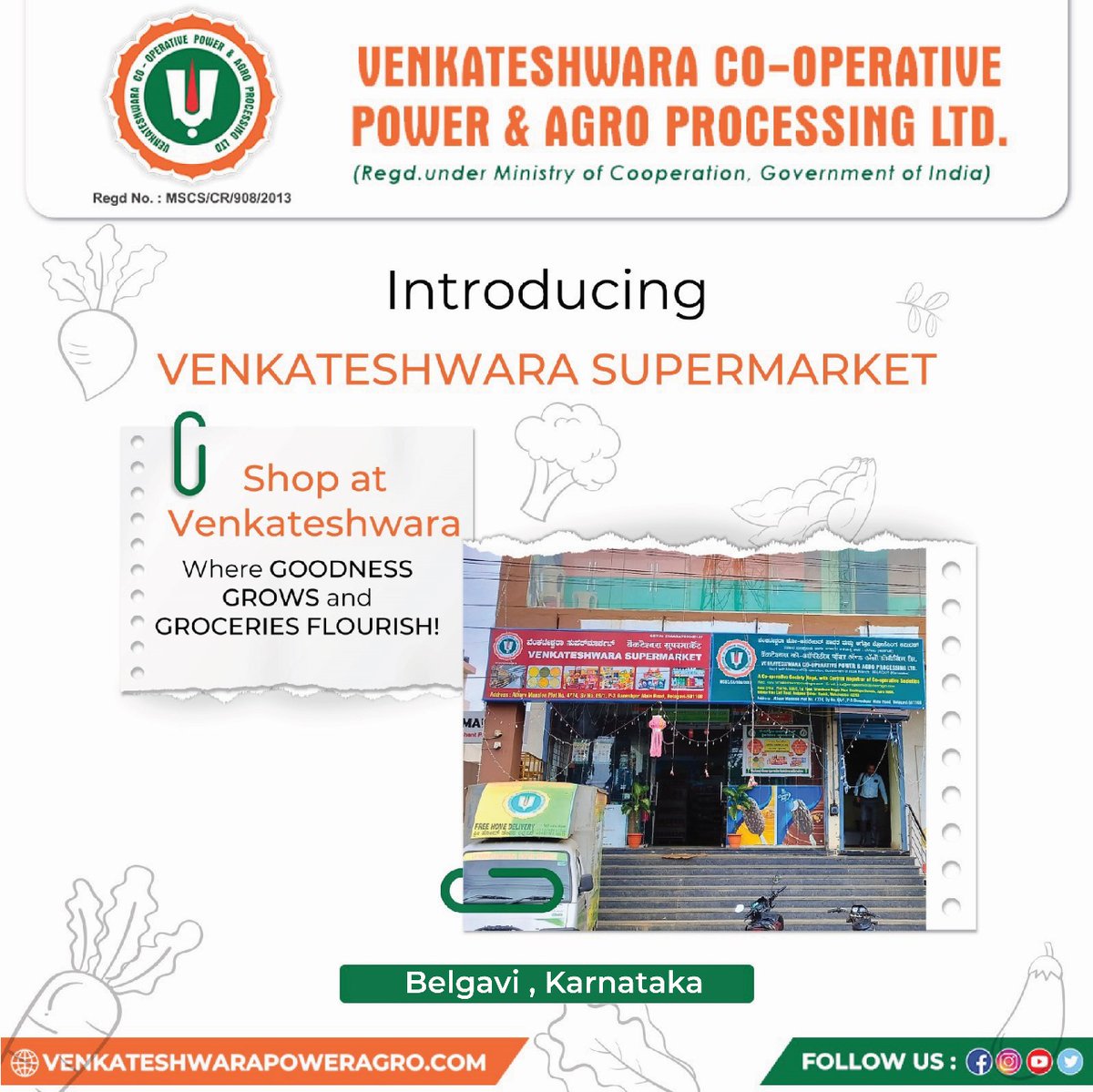 Experience the essence of goodness at Venkateshwara Supermarket, where each aisle is a treasure trove of quality and every product is a testament to our commitment to excellence! 
#venkateshwaracooperative #powerandagroprocessing #sahakarsesamridhi #venkateshwaraagroservices