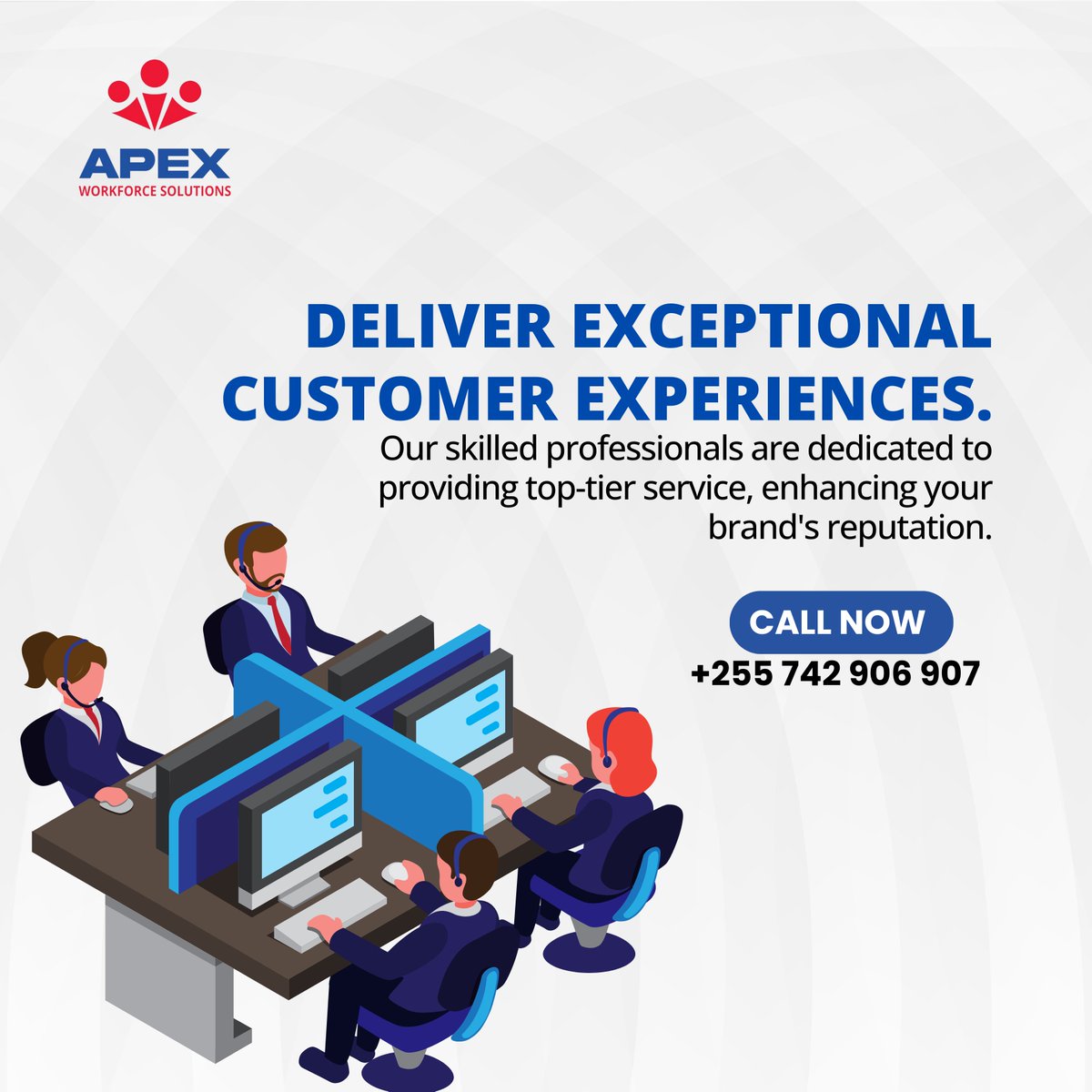 Elevate your brand with unforgettable customer experiences. Our dedicated experts ensure every interaction is exceptional, boosting your brand's reputation to new heights. #CustomerFirst #BrandExcellence