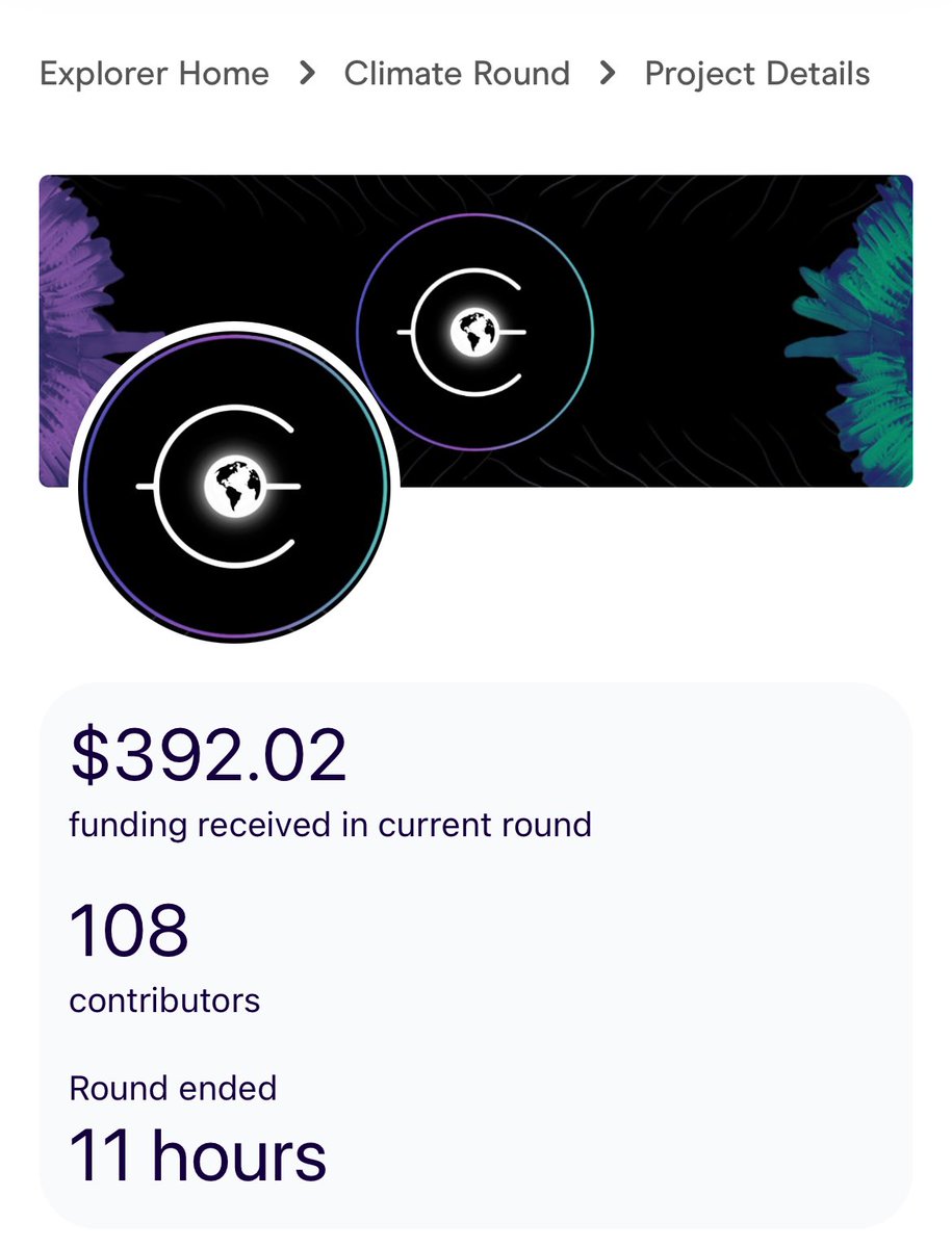 A big thanks to all the supporters of Mycelia for #GG20 in the climate round! 

With a special dedication to @gitcoin, @climate_program and all affiliates who made this #GG20 a success.

Always a beautiful moment to share with the community 🍄