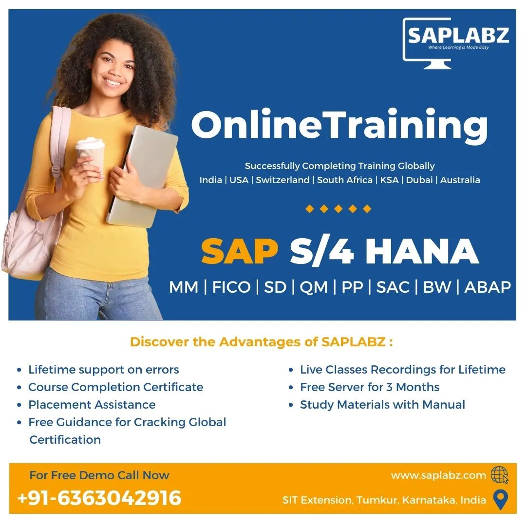 Master SAP from anywhere with online training.

#SAP #S4HANA #OnlineLearning
#EmpowerYourself #S4HANATraining #SAPLabz #OnlineTraining #globalsuccess #saplabz #tally #sap #trainer #certified #tumkur #tallyerp9