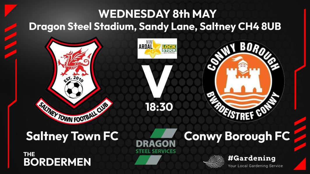 🚨🚨Match Day🚨🚨 Tonight - The return leg of the season opener! The 2nd of 3 games in 8 days - We look to finish as strong as possible. #bordermen 🔴⚫️ 𝗙𝗶𝗿𝘀𝘁 𝗧𝗲𝗮𝗺 🆚 @ConwyBoroughFC 🏟 DSS ⏰ 18:45 (Not as per below) 💶 Free Entry