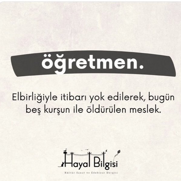 Bugün bir öğretmen katledildi !