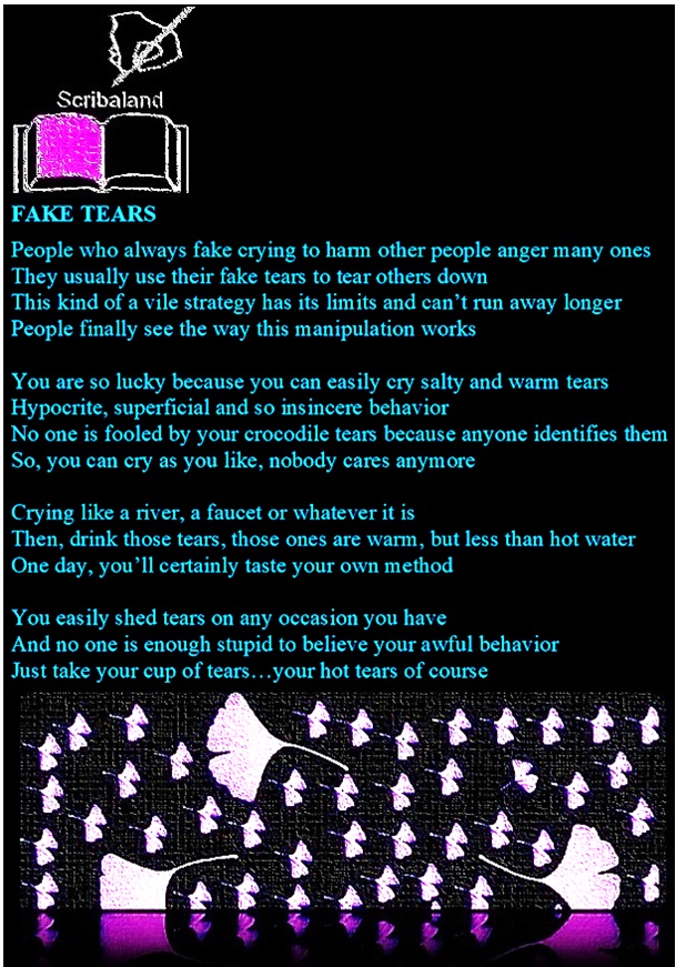 #Scribaland1 FAKE TEARS
Drink your own tears! A cup of tears?#ai #NFT #ChatGPT #TikTok #UnknownTheSeries #readingcommunities #readingcommunity #readingforpleasure #readingclub #readingclubs #readingfestival #readinggroup #readinggroups #poemoftheday #poemsoftheday #poetryoftheday