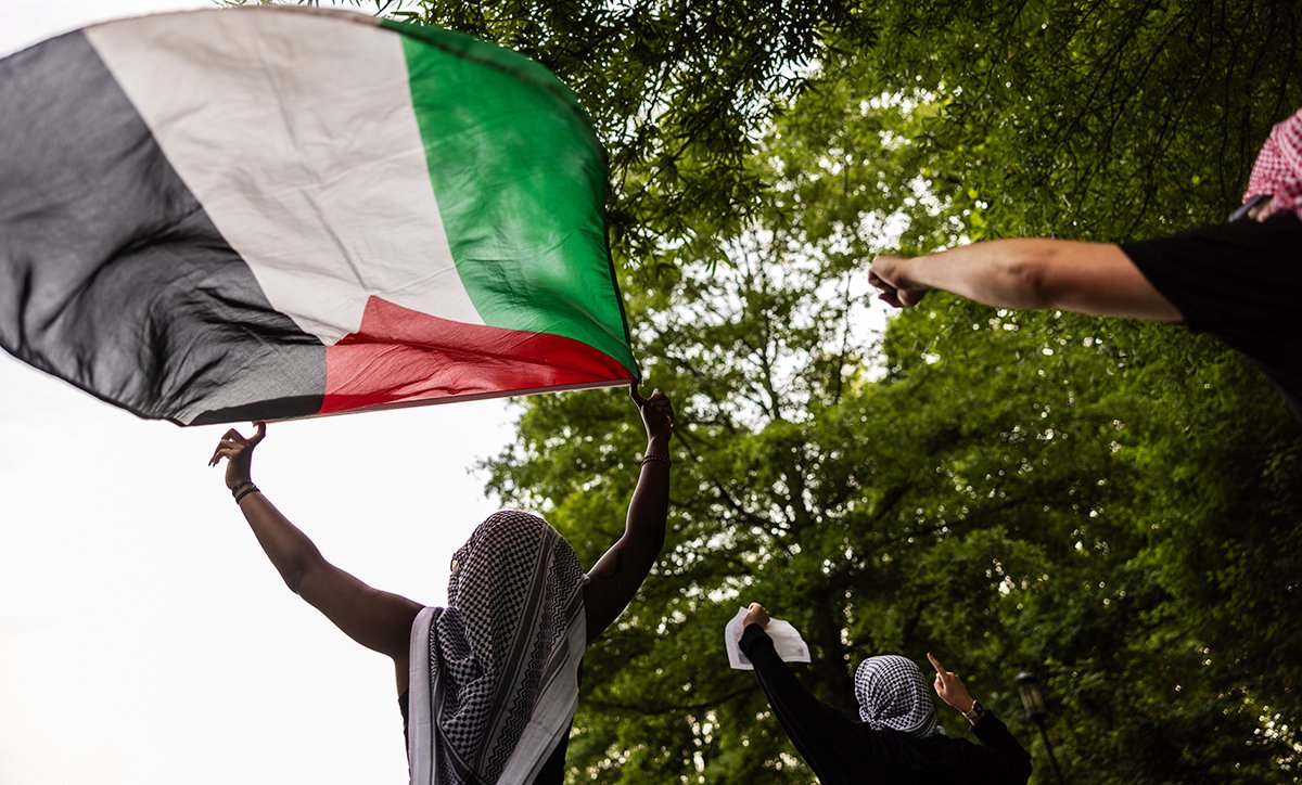 UNC Charlotte students and local activists march through campus during a rally for solidarity with Gaza and to protest student oppression in Charlotte, N.C., on Tuesday, May 7, 2024. <a href="/theobserver/">The Charlotte Observer</a> #uncc