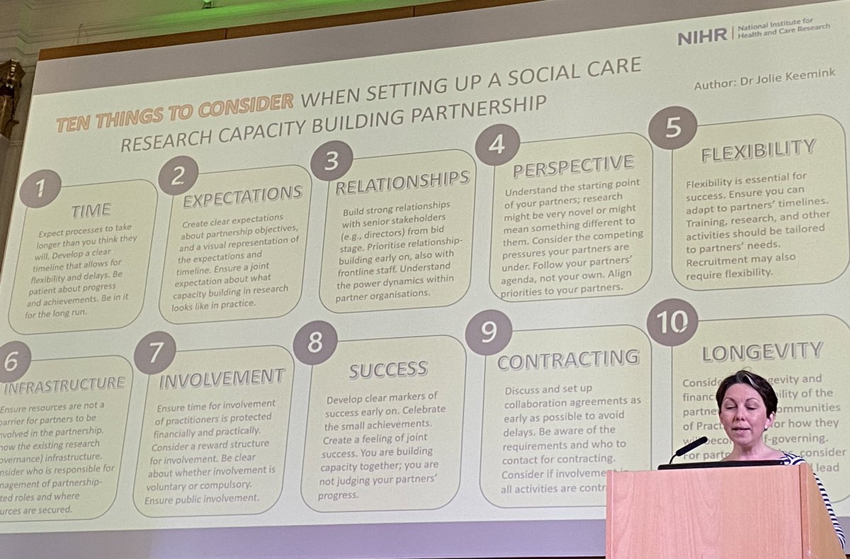Really interesting set of reflections from @AmmTowers of @UniKent about setting up the @NIHRresearch #HSDR funded Social Care Research Capacity Building Partnership #rapidevaluation