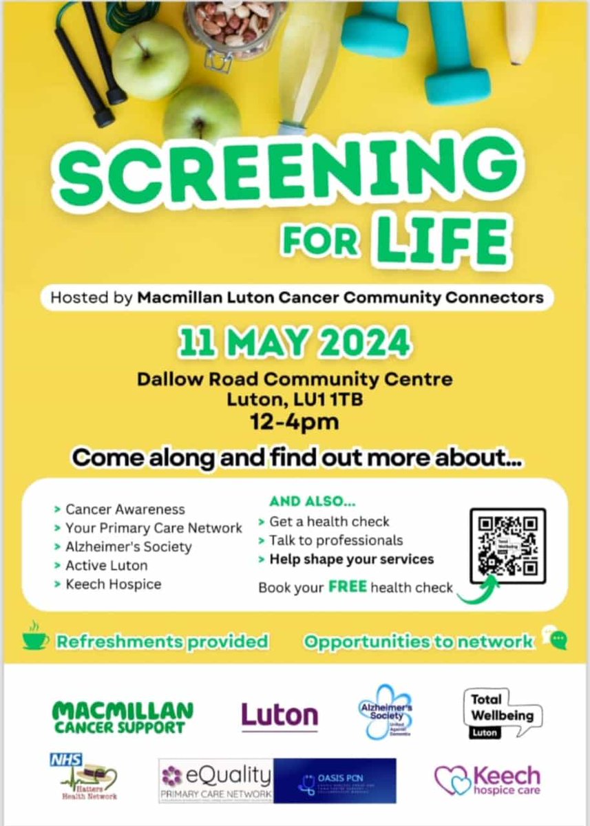 Happening this Saturday at Dallow! @lutoncouncil @macmillancancer @KeechHospice @InspireFMLuton @AmarAzam @LutonLabGroup