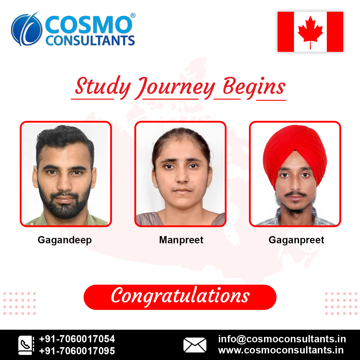 Team Cosmo Congratulates all these students and wishes them a Bright and Successful future. For more information reach us: +91-7060017054, +91-7060017095. #CosmoConsultants #Canada #StudyInCanada #StudyAbroad #studentvisa #studyvisa #canadavisa #education #canadaimmigration