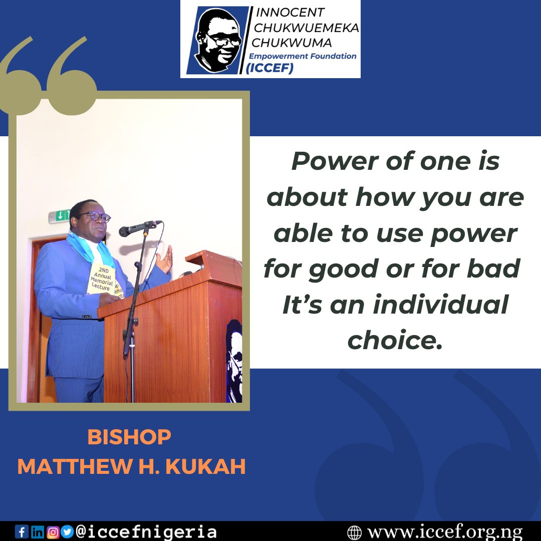 #WisdomWednesday Every action we take has the power to impact others. Bishop Kukah's words remind us of our responsibility to choose wisely. Let's use our influence for good. #2ndAnnualLectureICCAILLS #ImpactandLegacy #InnocentChukwuemekaChukwumalives #InnocentChukwumalives
