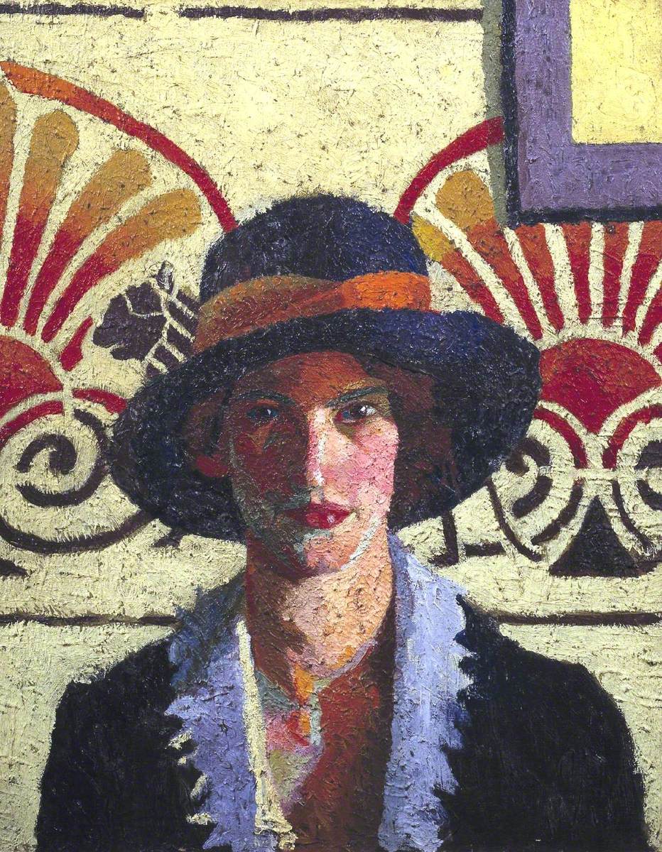 “ I wasn’t meant for reality, but #life came and found me.” Fernando Pessoa #LiteraturePosts |••||||||| Malcolm Drummond #artist Girl with Palmettes #portrait c.1914 |•|||||