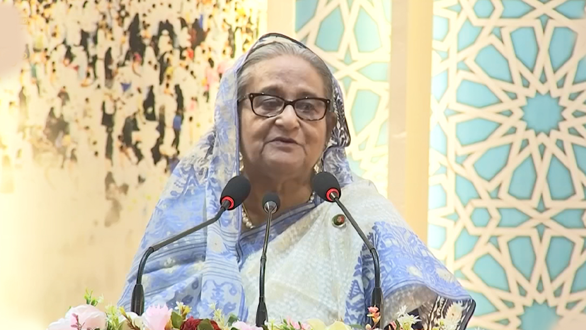 ফিলিস্তিনের অধিকার আদায়ে মুসলিম বিশ্বকে সোচ্চার হওয়ার আহ্বান প্রধানমন্ত্রীর