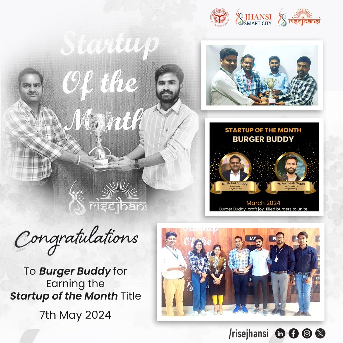 🎉Congratulations to BurgerBuddy, our Startup of the Month for March 2024 at RISE

BurgerBuddy has been making waves in the food tech industry with its innovative approach to personalized burgers & exceptional customer service. 
Congrats again to the entire BurgerBuddy team 🍔