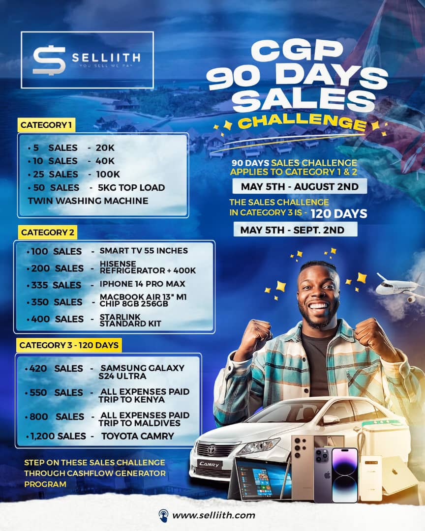 Today marks the 4th day @Selliith started their 90 days challenge Do you know that you would win a STARLINK by just promoting the CGP As an online marketer, why won't you want to have a stable Internet connection for your business? Now for you to win it is very simple..