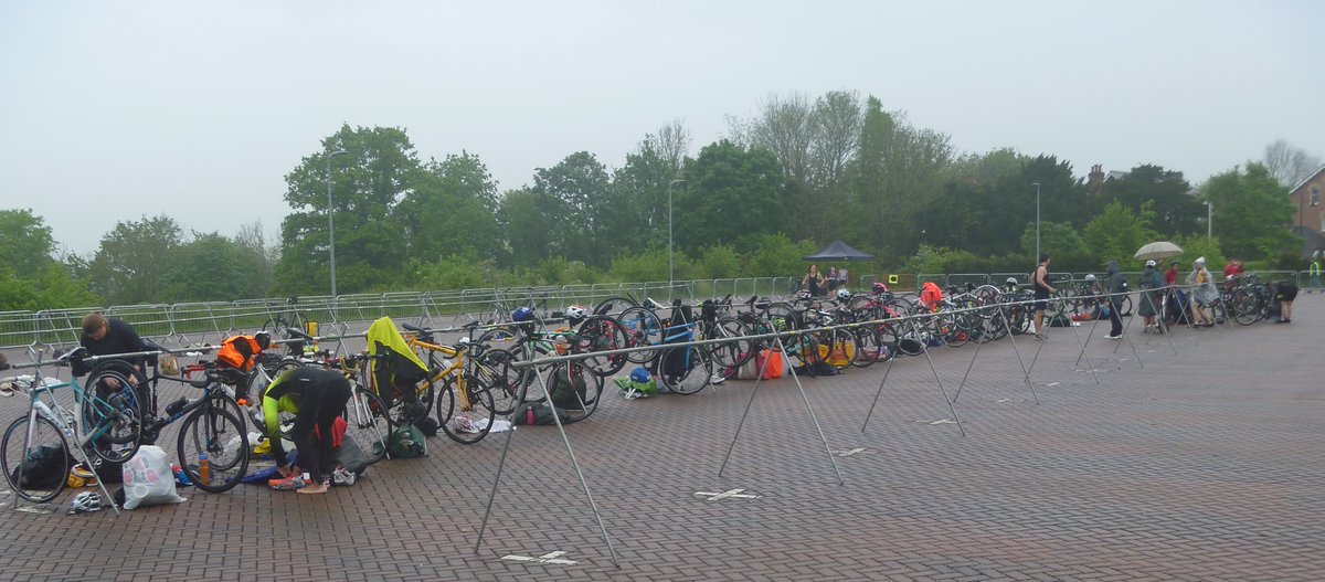 Competitors in #TonbridgeTriathlon battled heavy rain but the occasion was well supported. Volunteer marshals, including 6 members of @rotarytonbridge, helped to supervise the standard event (800m swim, 50km cycle, 10k run), plus the sprint, relay, aquathlon and aqua bike events.