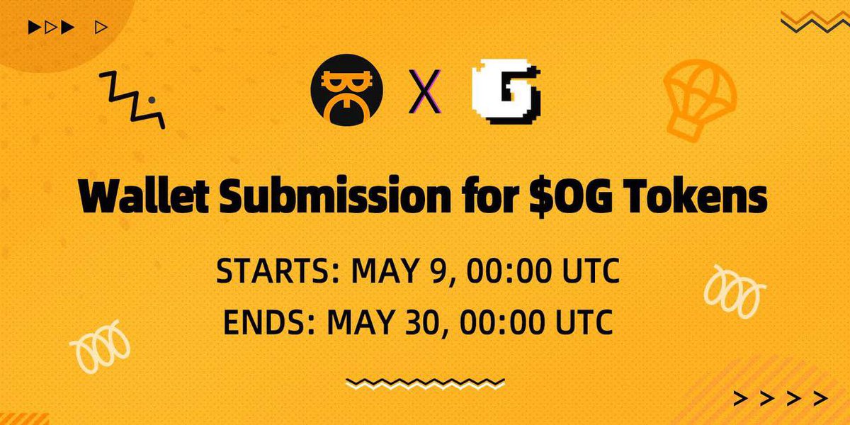 📢 Wallet submission for $OG Tokens Airdrop by @glyph_exchange is opening soon on the Satoshi App! Submission Window: > Starts: May 9, 00:00 UTC > Ends: May 30, 00:00 UTC 👉 Ensure to submit your Core (EVM) address. 📲 Submit here: play.google.com/store/apps/det…