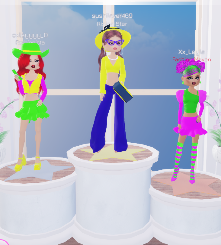 dress to impress theme: neon winners me