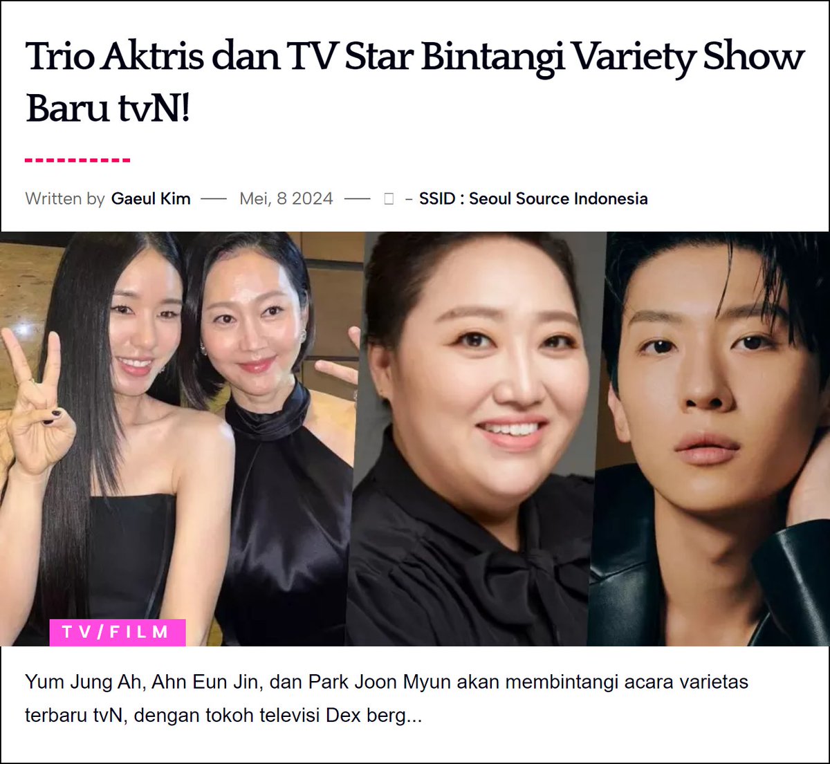 #TheSistersFarmToTable
#YumJungAh
#AhnEunJin
#ParkJoonMyun
Baca: seoulsourceid.rf.gd/trio-aktris-da…
Kim Gaeul 🍂